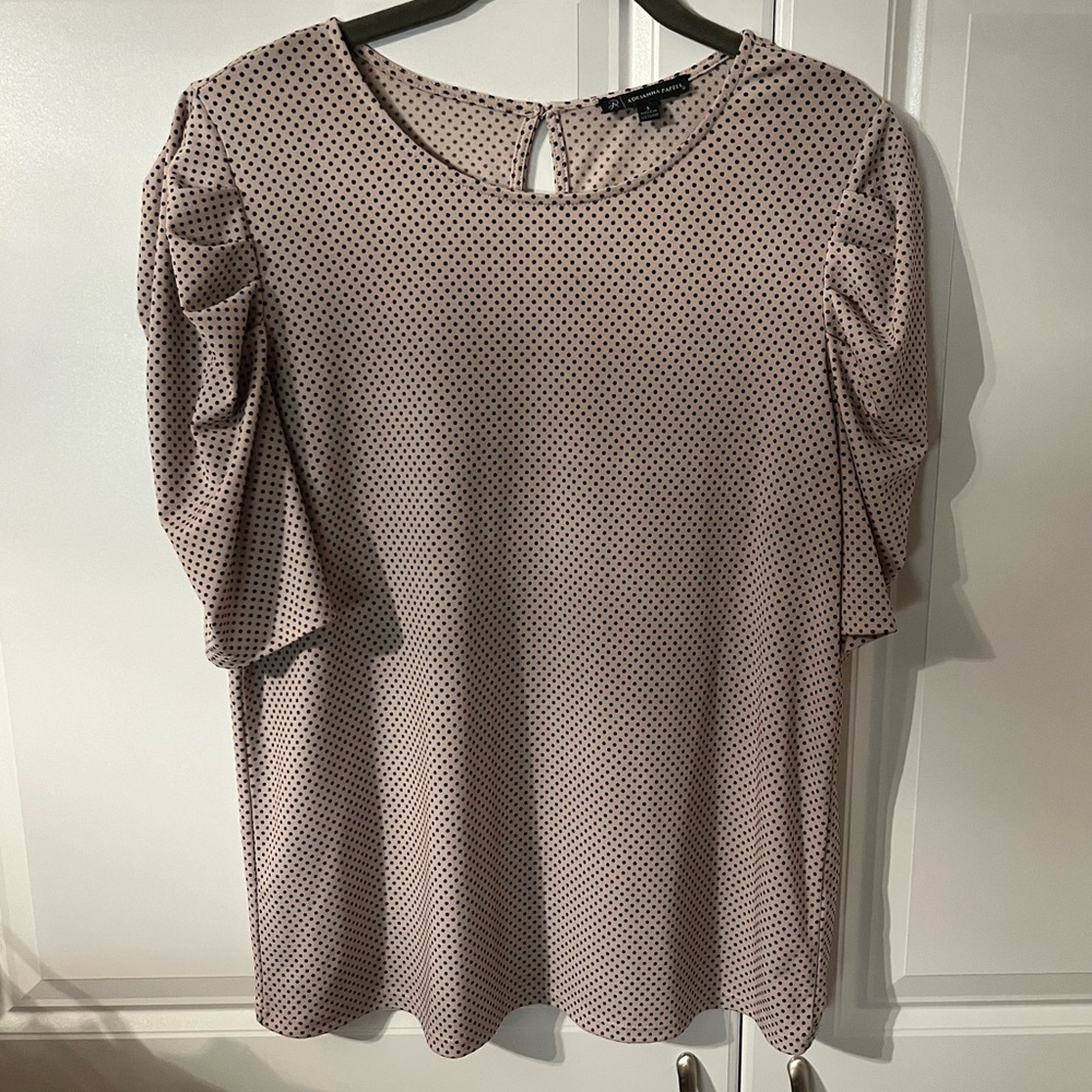 Adrianna Papell Polka Dot Blouse- Small